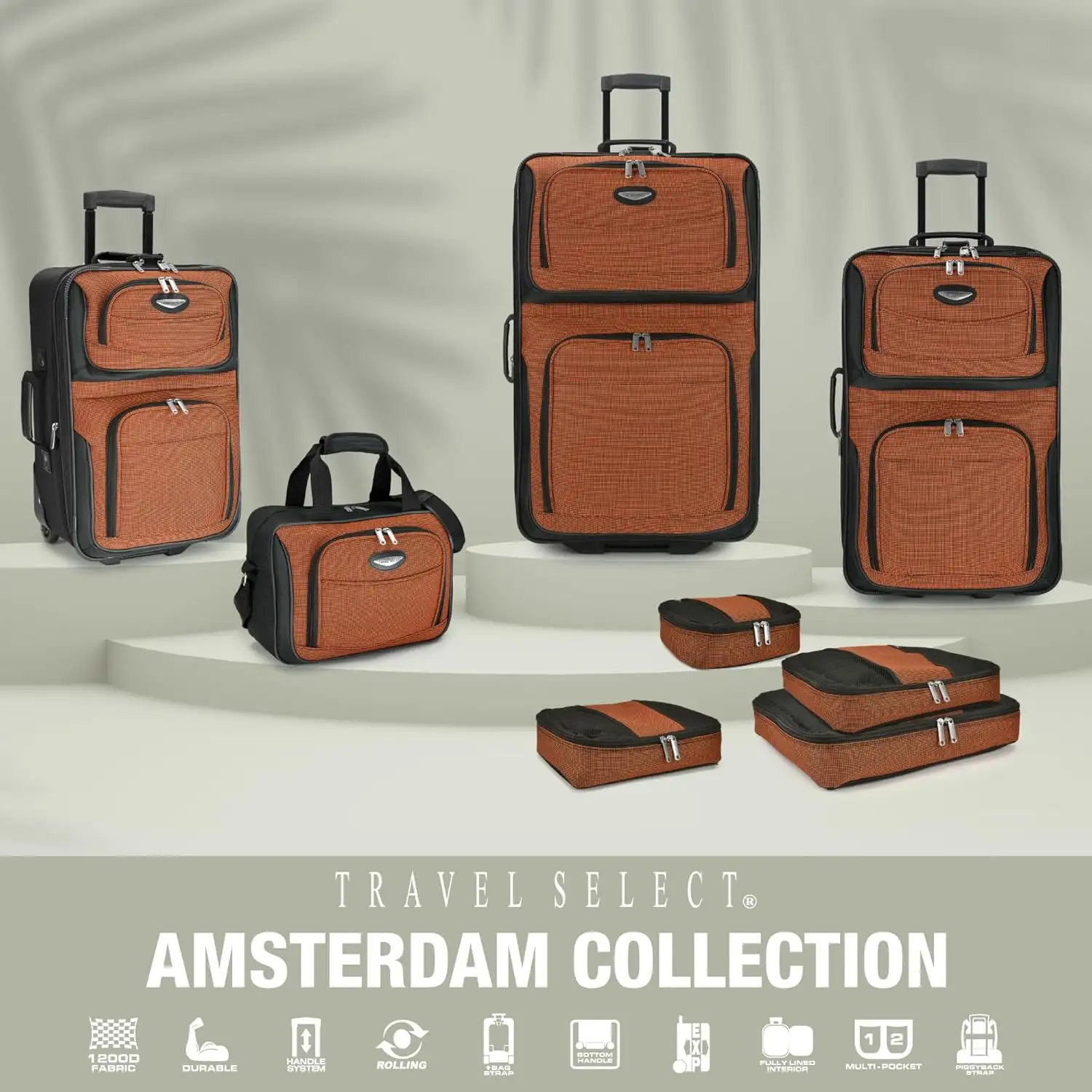 Travel Select Amsterdam Expandable Rolling Upright Luggage, Orange, 4-Piece Set - 815VUAc1qVL._AC_SL1500_
